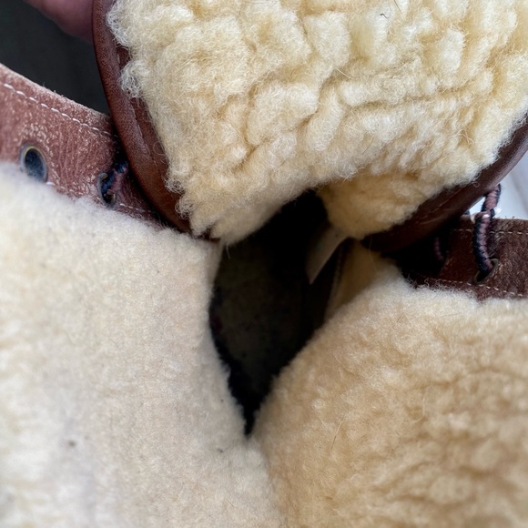 Women's Bean Duck Boots, 10" Shearling-Lined Brown/Brown 6(D), Leather/Rubber - Picture 4 of 6